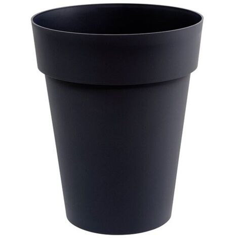 Pot de fleurs haut rond toscane 50 litres gris anthracite - EDA