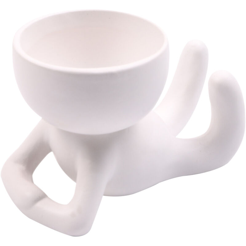 Pot de fleurs humanoïde en céramique pour plantes succulentes, petit vase, artisanat, décoration de bureau YL1482-1