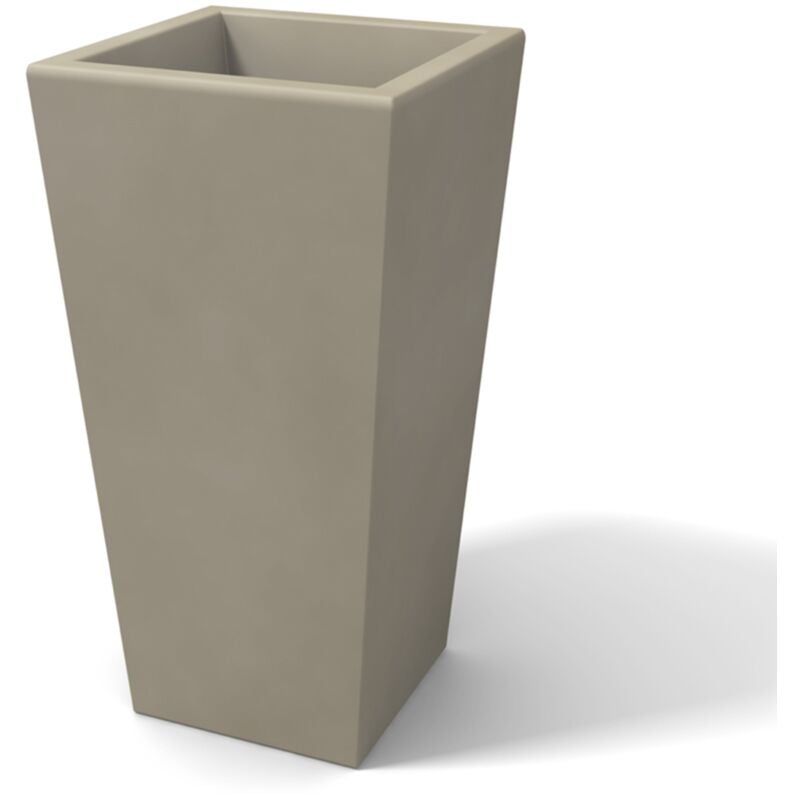 Pot de fleurs jardinière rectangulaire en résine mod. Egizio Liscio h 90 tourterelle