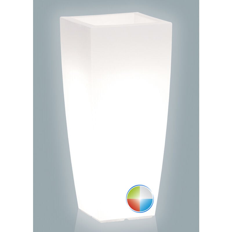 Tekcnoplast - Pot lumineux carré mod. Agave 33x33 cm h 70 avec led Multicolor avec Batterie