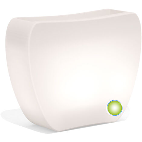 Pot de Fleurs lumineux angulaire en résine 100x31 CM H Led Vert mod. Heart Led 100 Led Vert