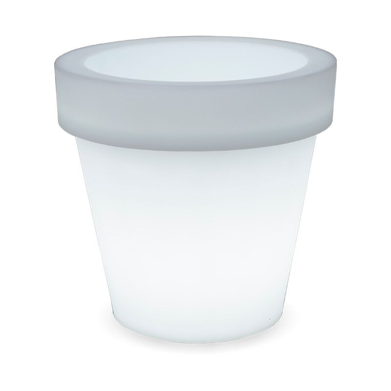 Newgarden - magnolia 45 Classic Jardinière Ronde avec Lumière Pour Plantes et Fleurs Très Résistante. Lumière blanc froid avec câble. Fabriqué en