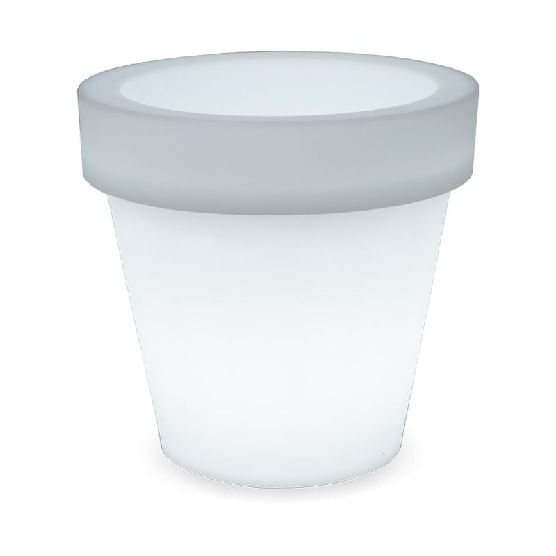 MAGNOLIA 60 Classic Jardinière Ronde avec Lumière Pour Plantes et Fleurs Très Résistante. Lumière blanche froide avec câble. Fabriqué en Polyéthylène