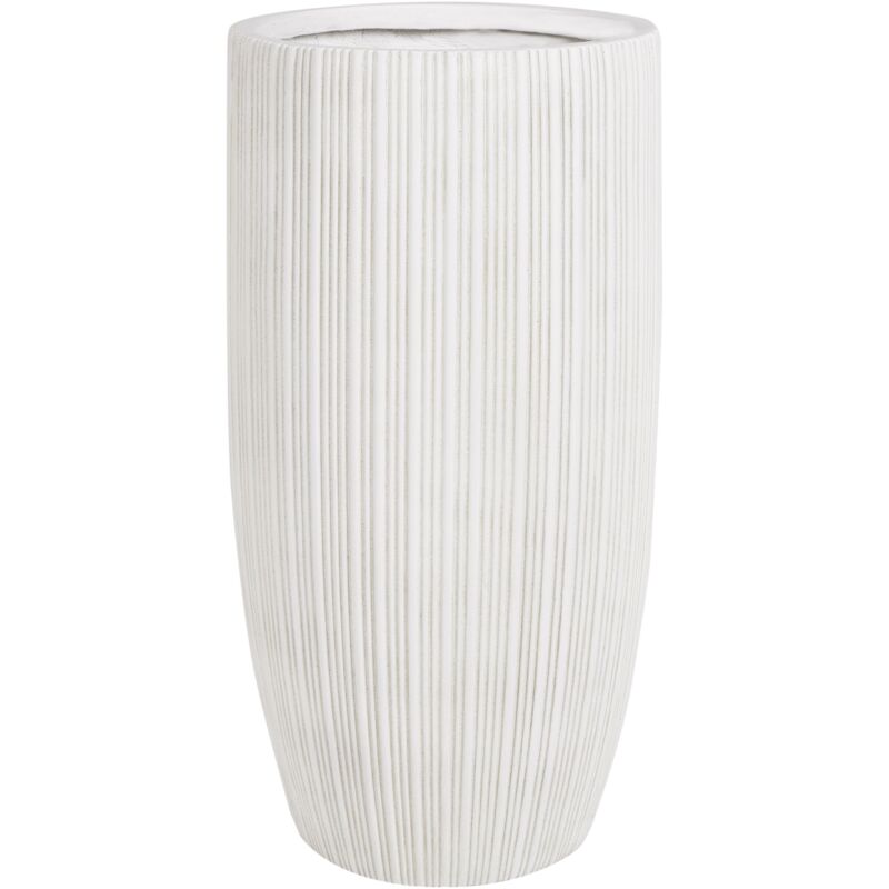 Pot de Fleurs MgO Extérieur Rond 35 x 35 x 70 cm Rayé Beige Zelkova
