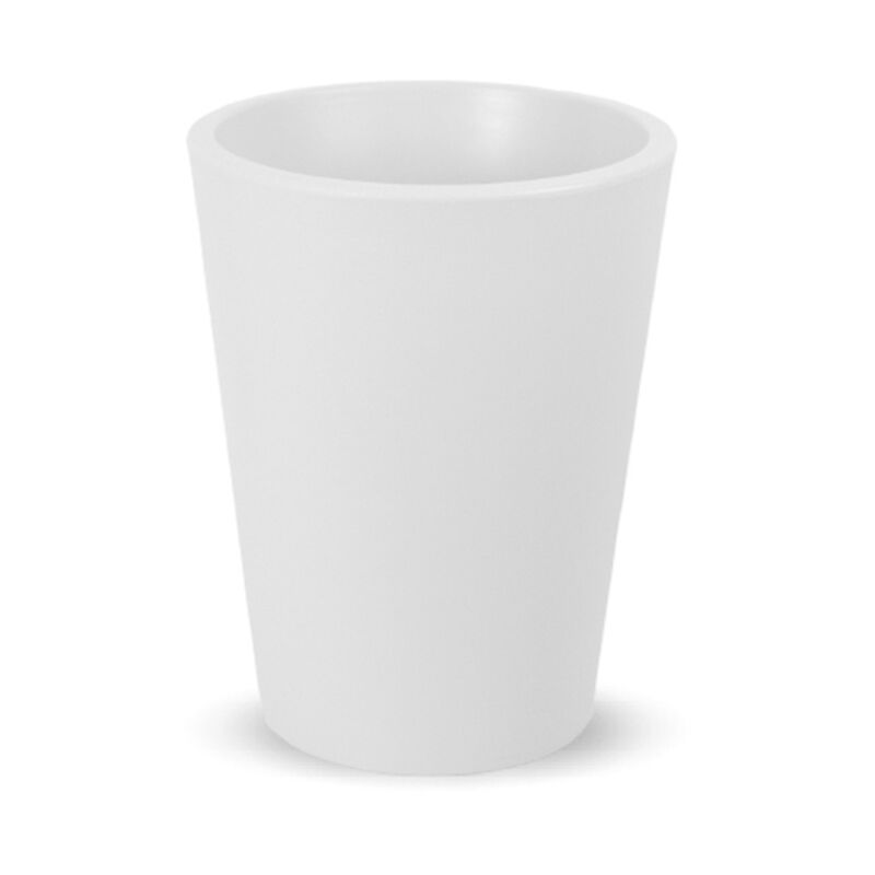 GERBERA 45 Jardinière ronde d'intérieur et d'extérieur pour plantes et fleurs Très résistante au temps. Fabriqué en polyéthylène en Espagne - Blanc