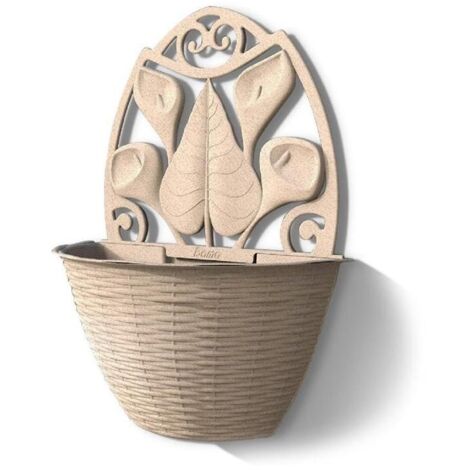 Pot de fleurs mural - GERLA PAGLIA - Beige - L 32 x P 16 x H 42,5 cm - Livraison gratuite