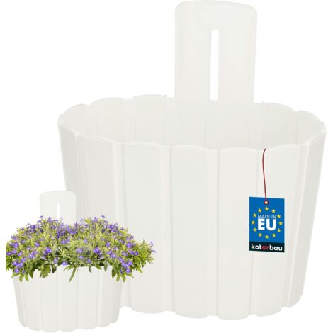 Pot de fleurs mural suspendu pour montage sur mur rustique blanc 200 mm