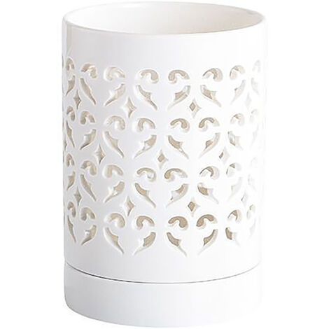 Pot de fleurs orchidée 4" céramique perforé blanc élégant ventilation et rainures