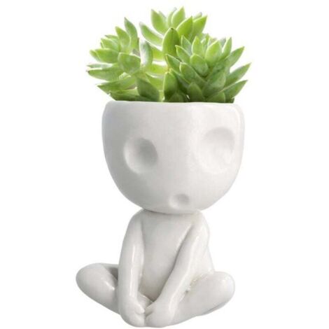 Pot de Fleurs Phosphorescent - Cache-Pot en Céramique avec Visage Adorable pour Succulentes et Cactus - Décoration pour la Maison et Le Bureau