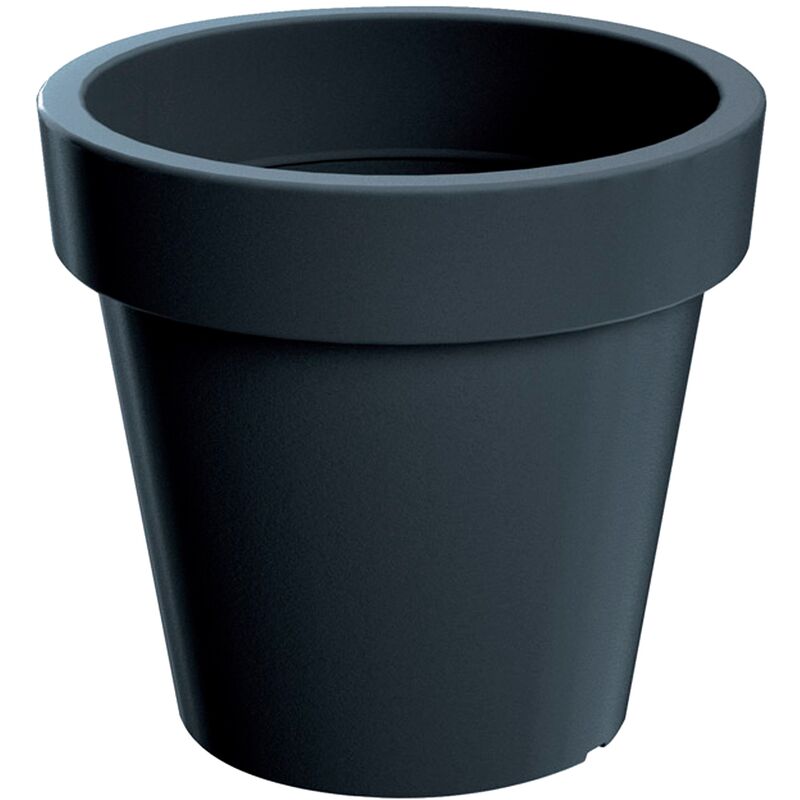 Pot en plastique avec support Lofly en couleur anthracite 49 (l) x 49 (l) x 45,5 (h) cm