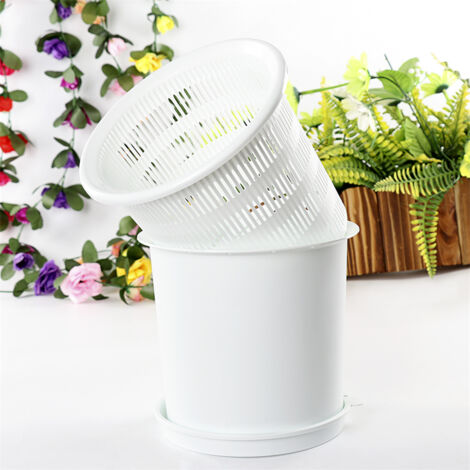 Pot de Fleurs Plastique Eco avec Drainage, Lot de 1, Modèles 8cm/9cm/10cm - Résistant et Respirant pour Jardinage