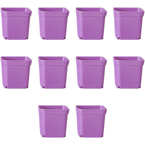 Pot de Fleurs Plastique - Mini Pots Multicolores (10 pièces) - PP Haute Qualité avec Trou Drainage - 5.5 x 5.5 x 4.5 cm