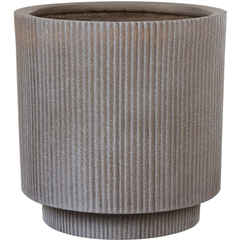 Pot de Fleurs pour Extérieur 37 x 37 x 37 cm en Fibre d'Argile Taupe Daria