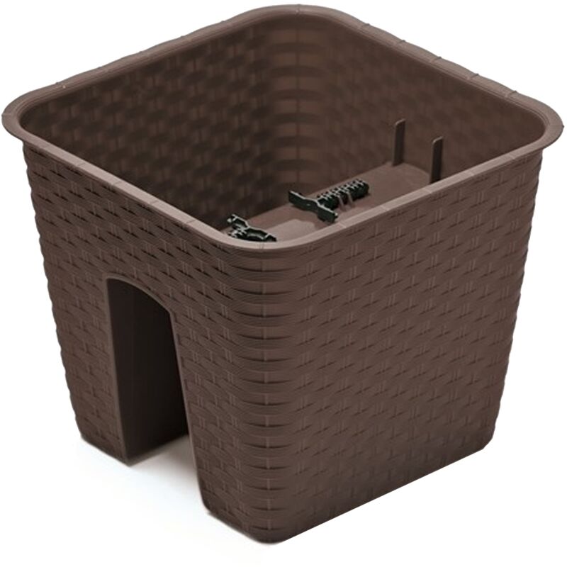 Pot de fleur carré Ratolla 27,2x27,2x22,5 cm en plastique Ombre - Prosperplast