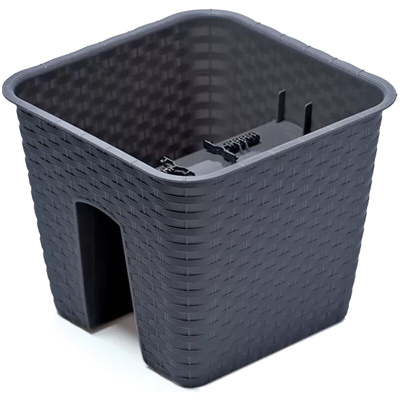 Pot de fleur carré Ratolla 27,2x27,2x22,5 cm en plastique Anthracite - Prosperplast