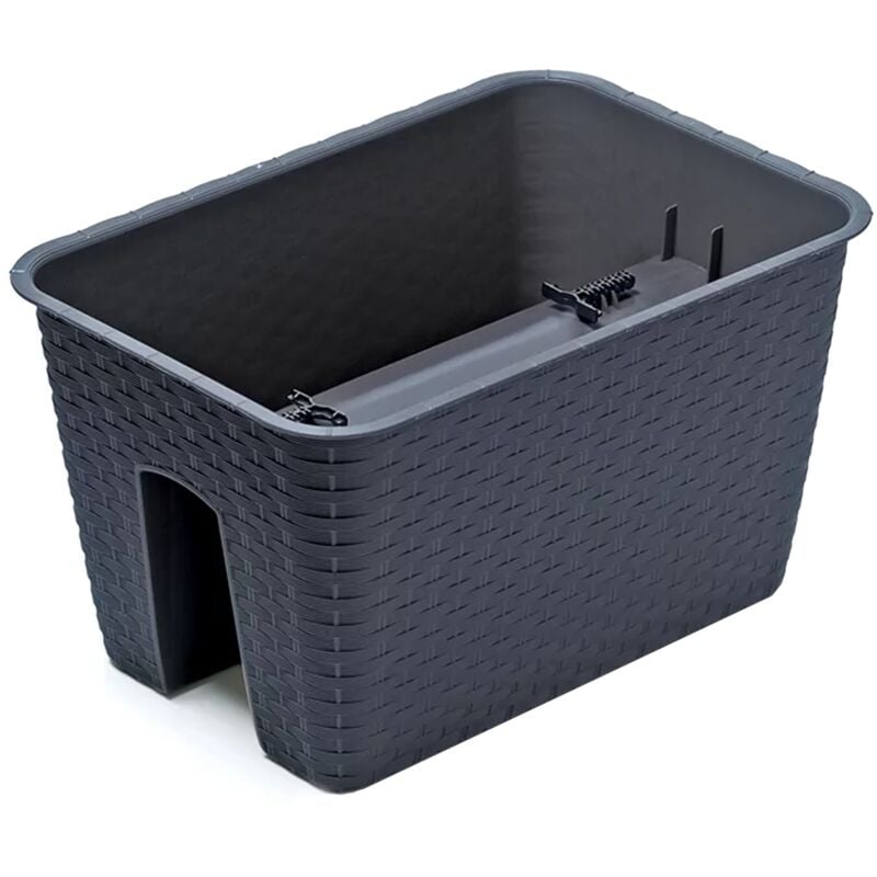 Prosperplast Pot de fleur carré Ratolla 39,6x27,2x22,5 cm en plastique Anthracite