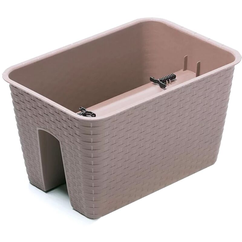 Pot de fleur carré Ratolla 39,6x27,2x22,5 cm en plastique Moka - Prosperplast