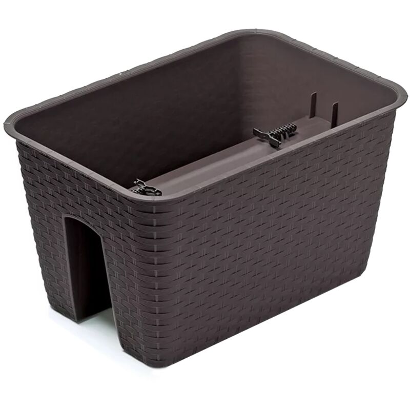 Pot de fleur carré Ratolla 39,6x27,2x22,5 cm en plastique Ombre - Prosperplast