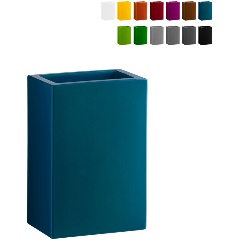 Slide - Pot de fleurs rectangulaire design moderne Base Pot 40 cm Couleur: Bleu