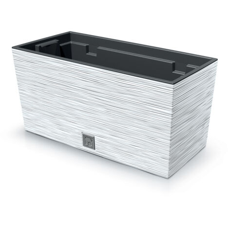 Pot à réserve d'eau allongé 39,5x18,5x19,5 cm – Insert intérieur inclus – Capacité 14,2L – Plastique blanc élégant – Prosperplast - DFC400