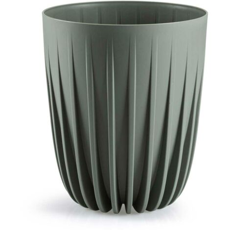 Pot de fleurs recyclé dépouillé gris-vert