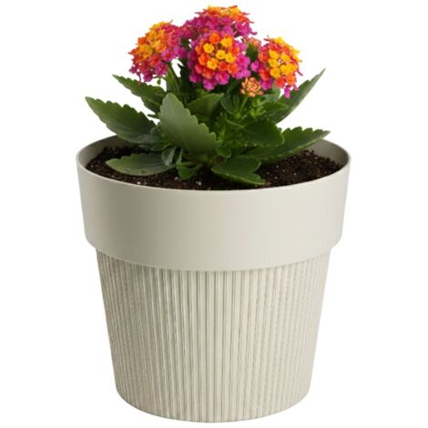 Pot de fleurs recyclé SILVA LINE beige h11,5 x 13,2 cm