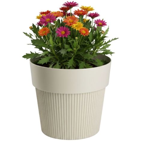 Pot de fleurs recyclé SILVA LINE beige h12,7 x 14,5 cm