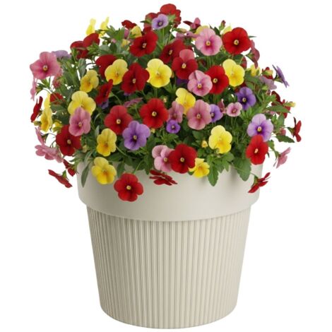Pot de fleurs recyclé SILVA LINE beige h17,4 x 20 cm