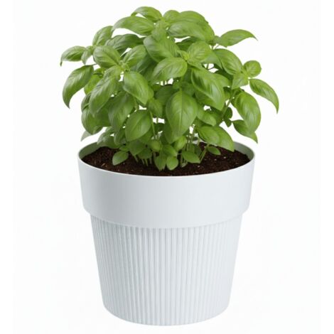 Pot de fleurs recyclé SILVA LINE, blanc, h17,4 x 20 cm