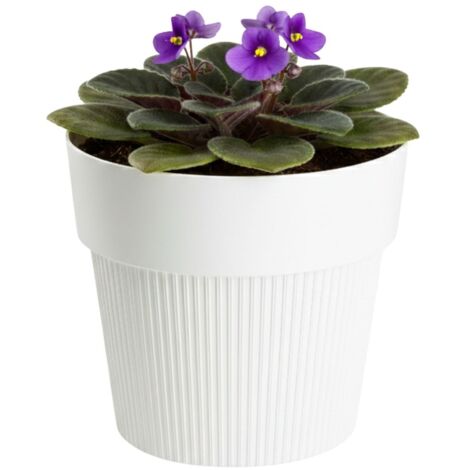 Pot de fleurs recyclé SILVA LINE, crème, h12,7 x 14,5 cm