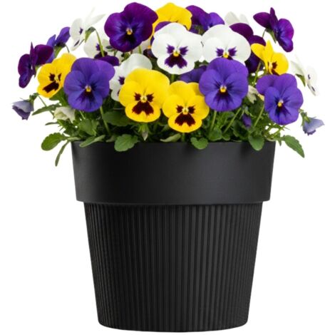 Pot de fleurs recyclé SILVA LINE noir h12,7 x 14,5 cm
