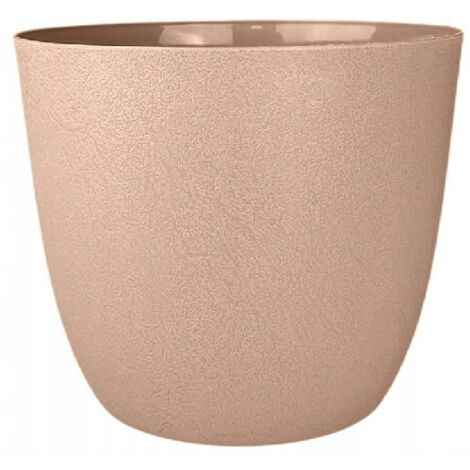 Pot de fleurs recyclé Turo 15 couleur cacao au lait FORM-PLASTIQUE