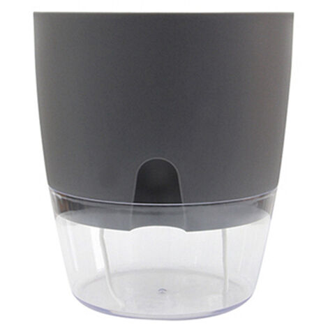 Pot de Fleurs Résine Auto-Hydratant – Conteneur Transparent Gris Blanc, Trois Tailles Disponibles (15.3x15.3x18.2cm, 10.5x10.5x13.8cm, 8.2x8.2x11.3cm), 1 Pot par Paquet