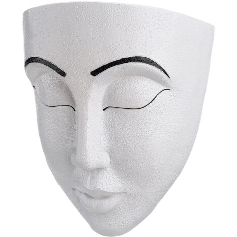 Pot de Fleurs Résine Sculpture Murale Personnage pour Décor Indoor/Outdoor Blanc - 20cm - Unique