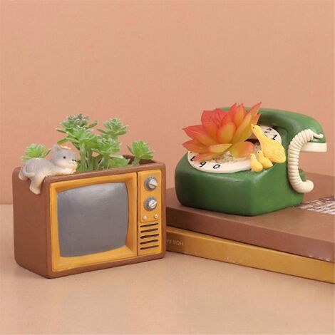Pot de fleurs rétro radio pour plantes succulentes