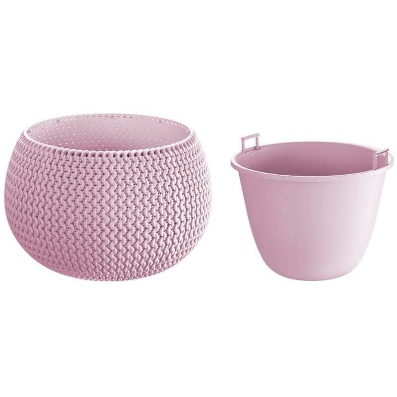 Prosperplast - Pot de fleurs rond avec bol en plastique Splofy Bowl en couleur violette 29 (l) x 29 (l) x 19 (h) cm