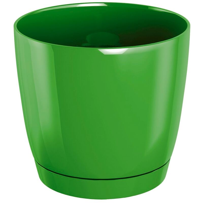 Pot de fleurs rond en plastique Coubi Round P en couleur vert olive 12 (longueur) x 12 (largeur) x 11 (hauteur) cm