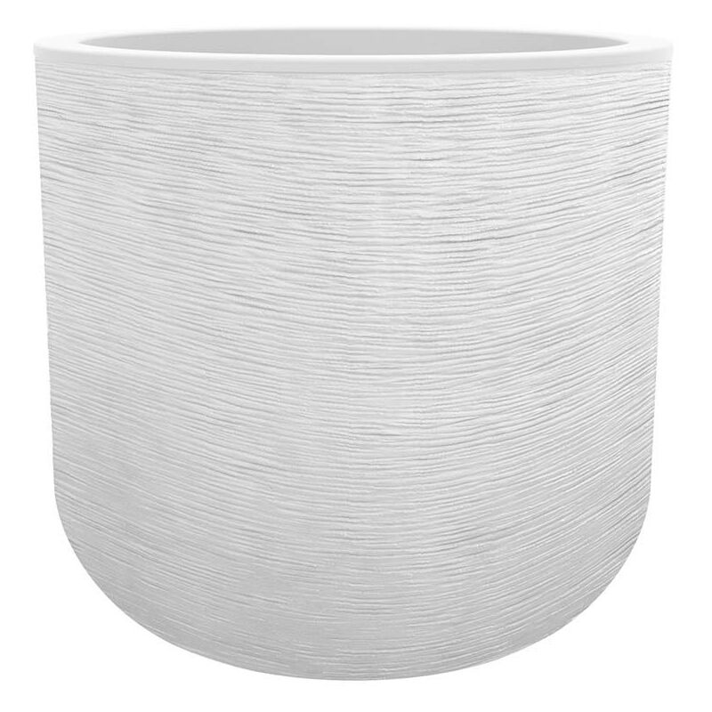 EDA - Pot de fleurs rond en plastique Graphit Up blanc cérusé - ø 50 cm