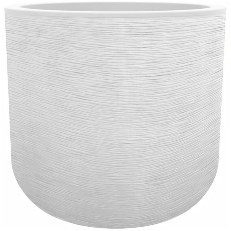 Plastique - Pot rond 40 cm GraphitUp - 32,5 l - Blanc ceruse - EDA