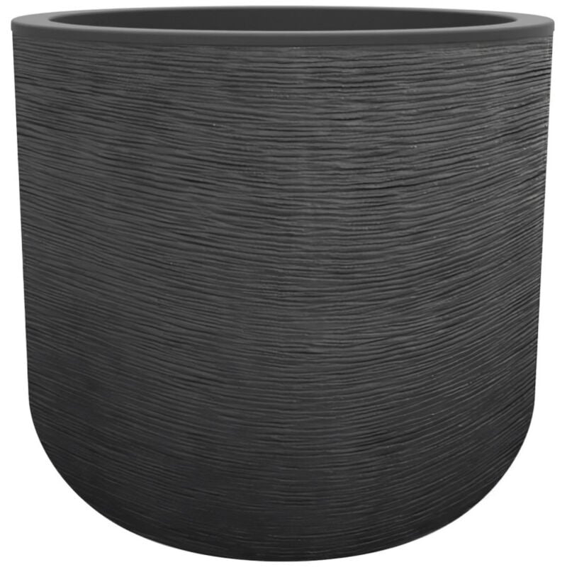 Pot de fleurs rond en plastique Graphit Up anthracite - ø 40 cm EDA