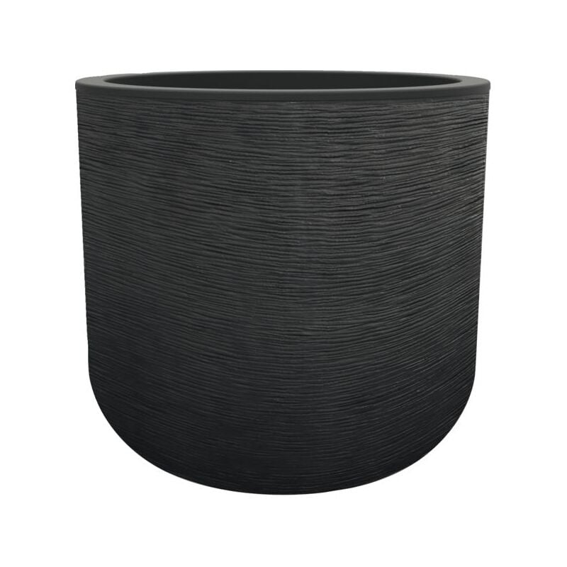 Plastique - Pot rond 40 cm GraphitUp - 32,5 l - Gris anthracite - EDA
