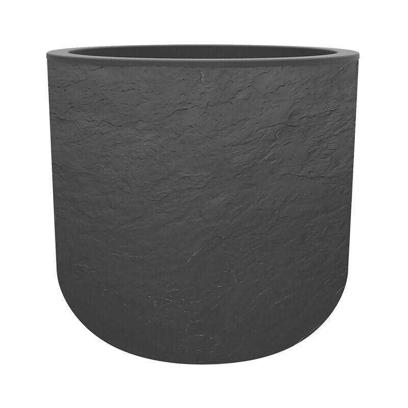 EDA - Pot de fleurs rond en plastique Volcania up anthracite - ø 50 cm