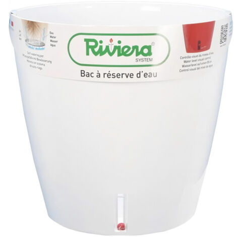 Riviera Pot de Fleur Rond Blanc 31 cm 14,5 L