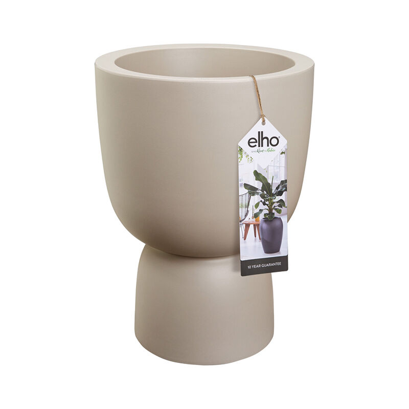 Elho - Pot de fleurs rond en plastique extérieur/intérieur ø 35 cm Pure Coupe greige