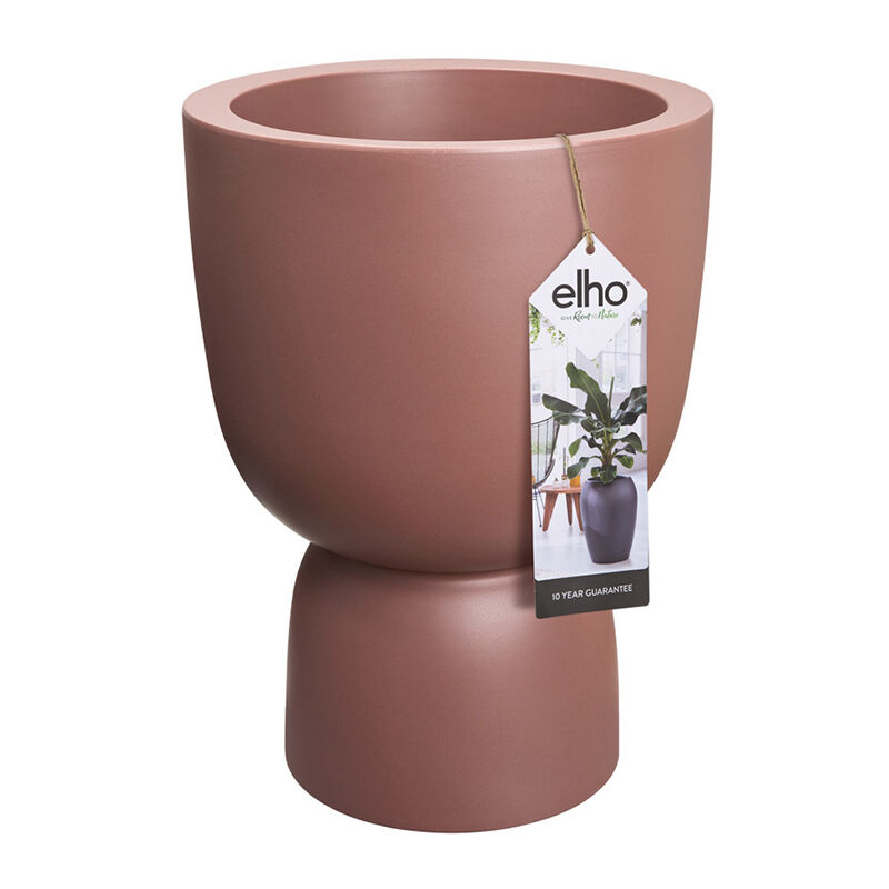 Pot de fleurs rond en plastique extérieur/intérieur ø 41 cm Elho Pure Coupe brun rosé