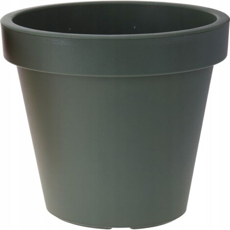 Pot de fleurs rond en plastique vert 20 x 18 cm