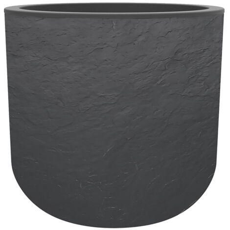 Pot de fleurs rond en plastique Volcania UP anthracite - Ø 50 cm - Eda