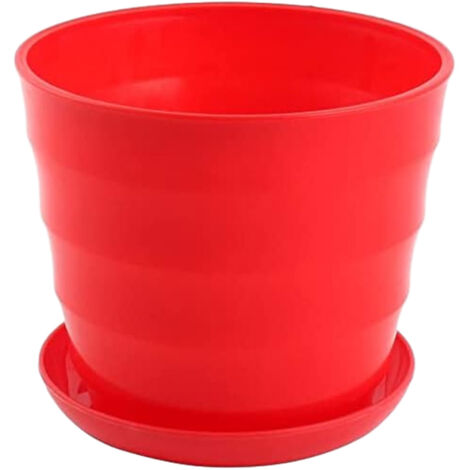 Pot de fleurs rond et moderne, flexible et doté d'un plateau amovible, idéal pour le jardinage, le bureau et le balcon.