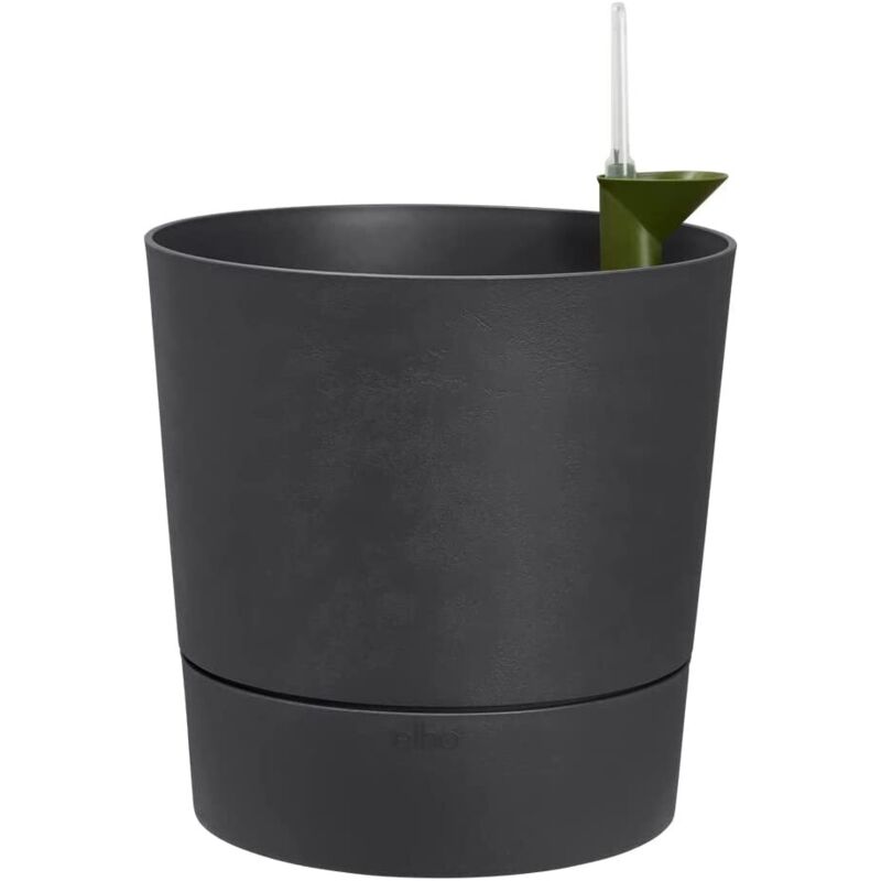 Pot de fleurs - Greensense Aqua Care Rond 35 - Gris Charbon - Interieur/exterieur - o 34.5 x h 34.1 cm - Elho