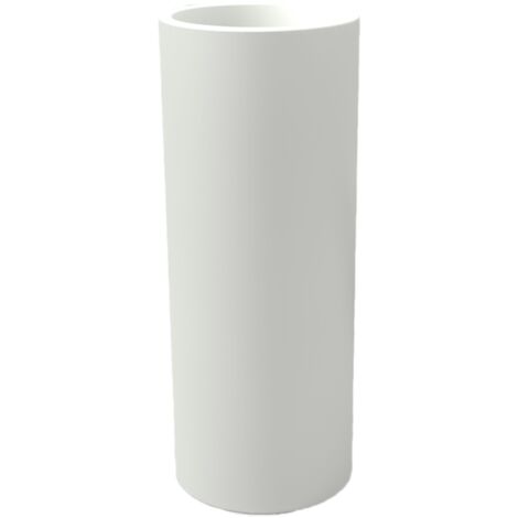Pot de fleur rond haut 90 cm – Résine écologique blanche – Finition brillante – Résistant aux chocs et intempéries – Made in Italy – Kloris